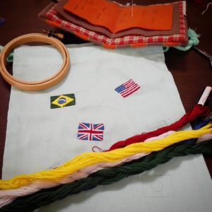 国旗の刺繍